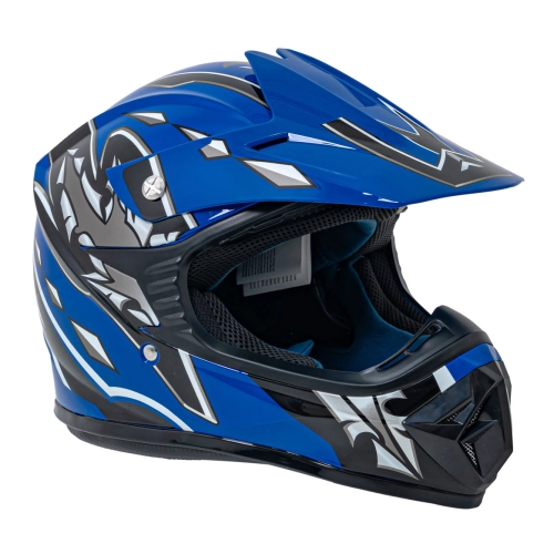 Kask Motocyklowy dla dzieci Enduro Niebieski S